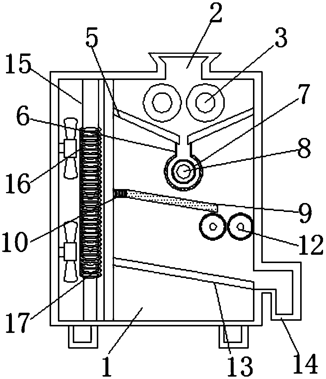 Grinding device for phosphate processing