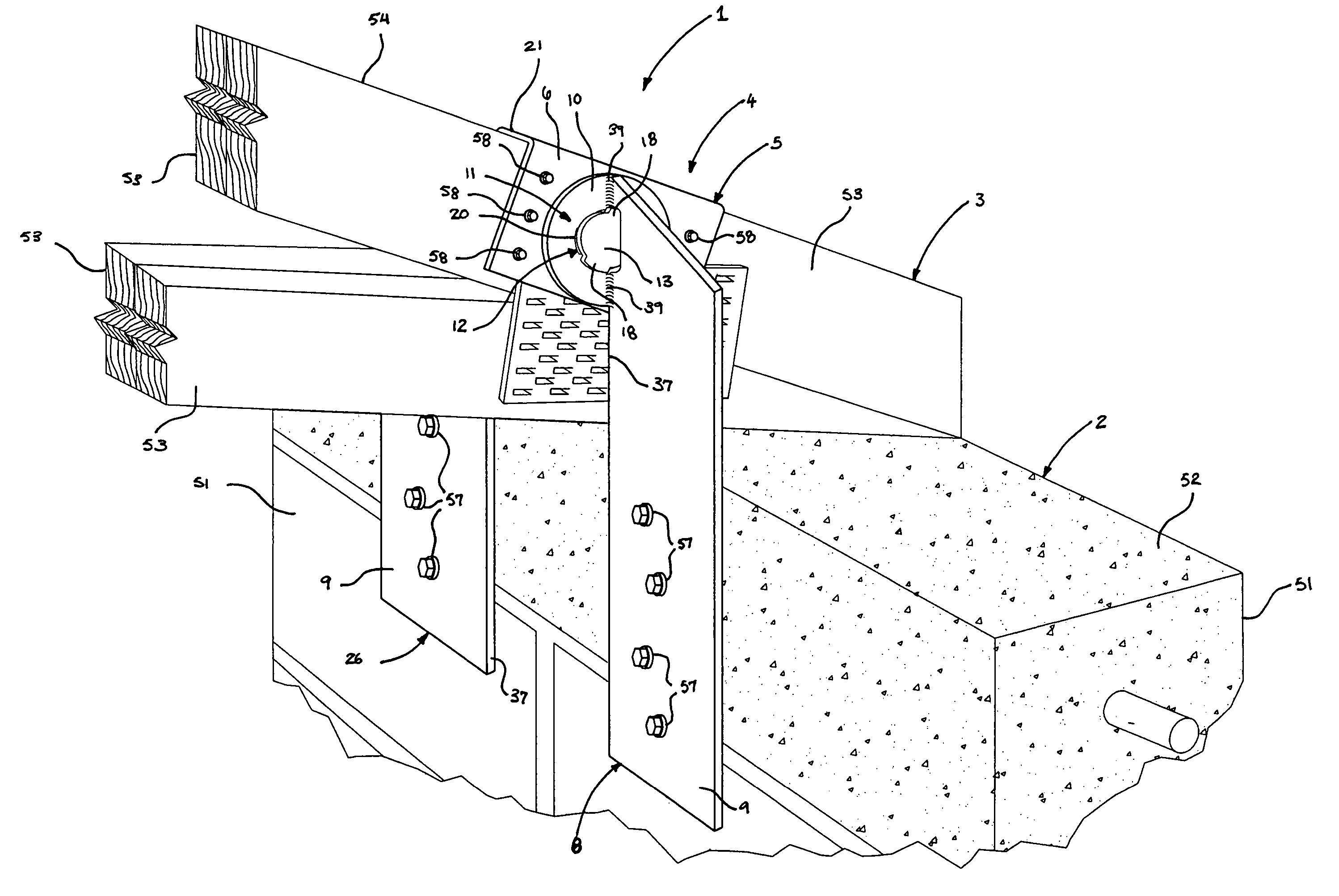 Adjustable heavy girder tiedown