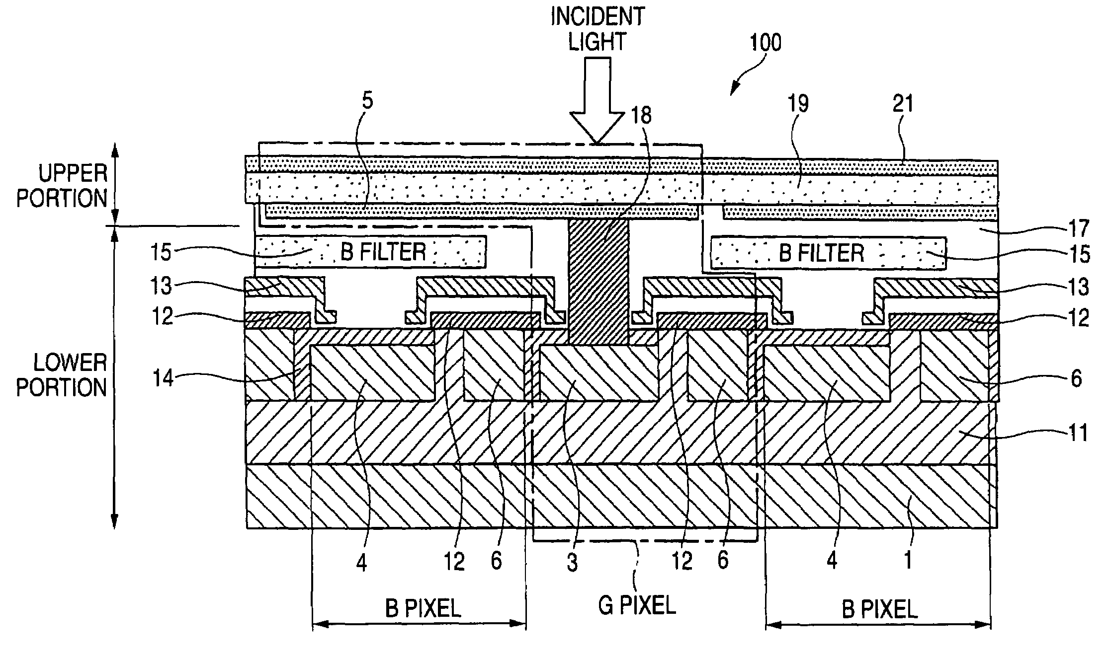 Hybrid solid-state image pickup element and image pickup apparatus using the same