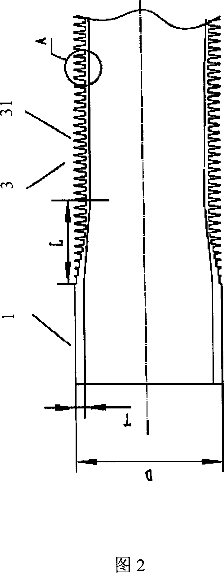 Copper heat-exchanging pipe of condenser for bromine refrigerator set