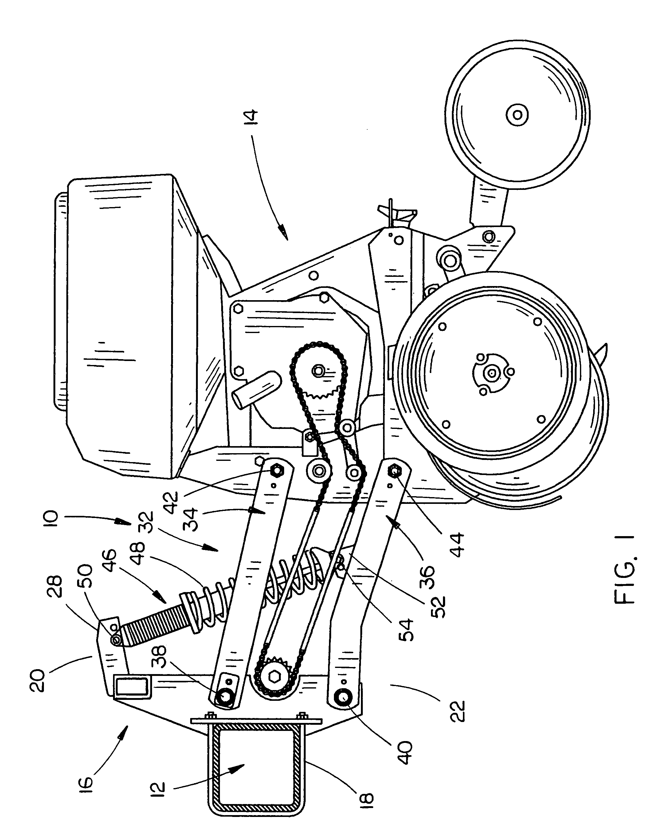 Suspension system for a row crop planter unit