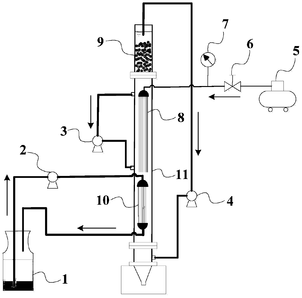 Method for treating waste acetonitrile water with high salt content in zero-discharge mode and special device of method