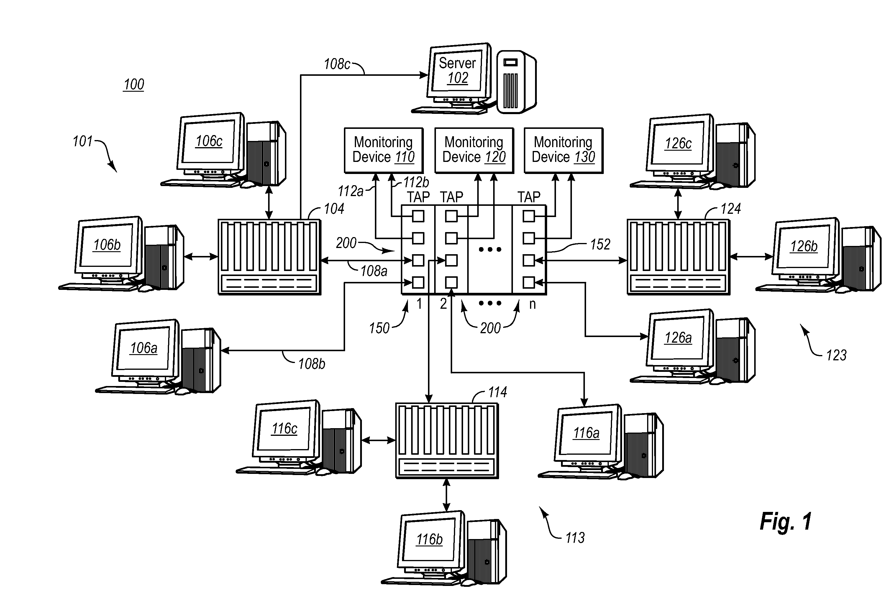 Network tap/aggregator configured for power over ethernet operation