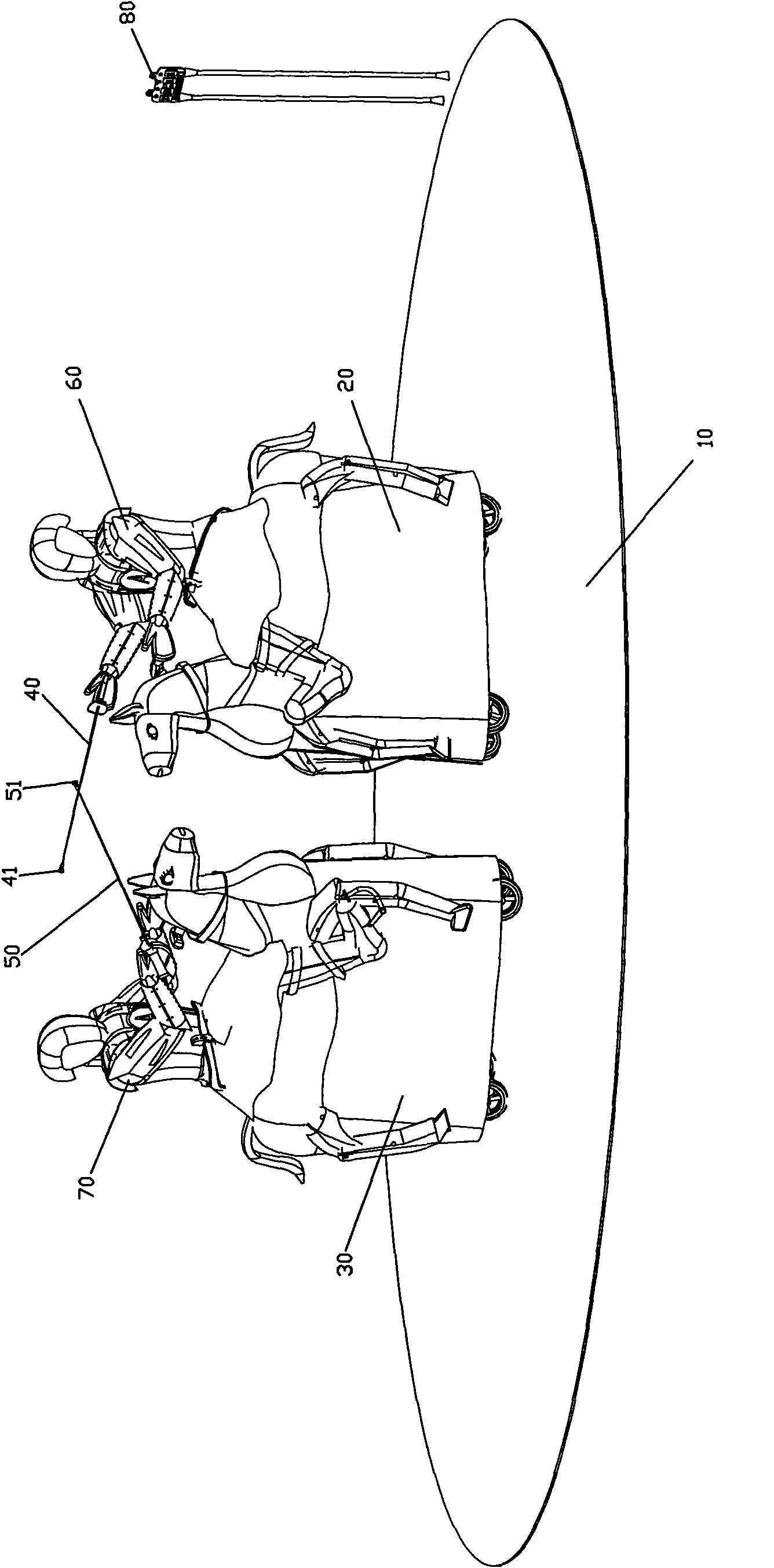 Interaction system of armed fight and wireless marking with electromechanical simulation animal as carrier