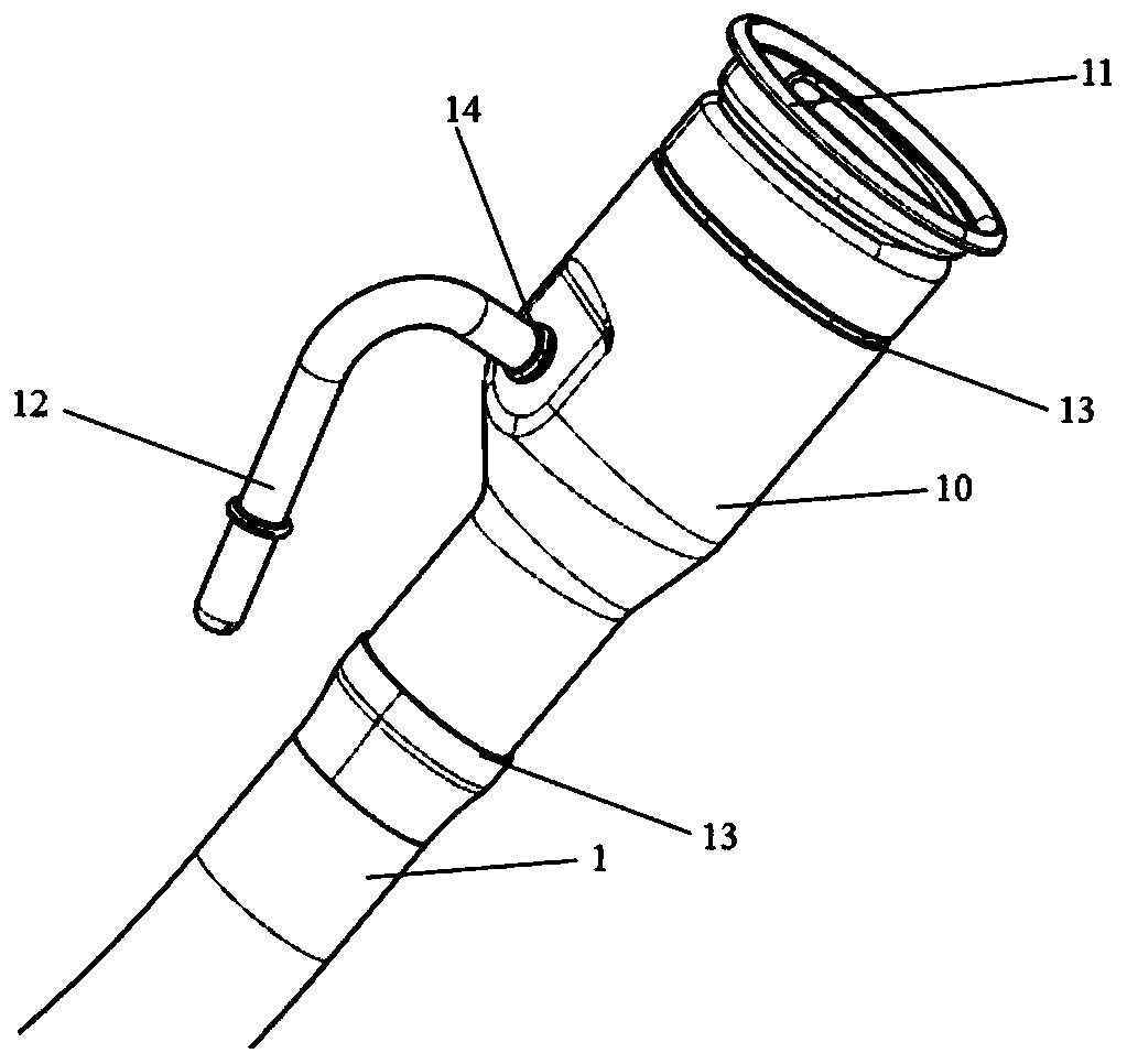 Metal oil filling pipe for assembling plastic oil pipe head