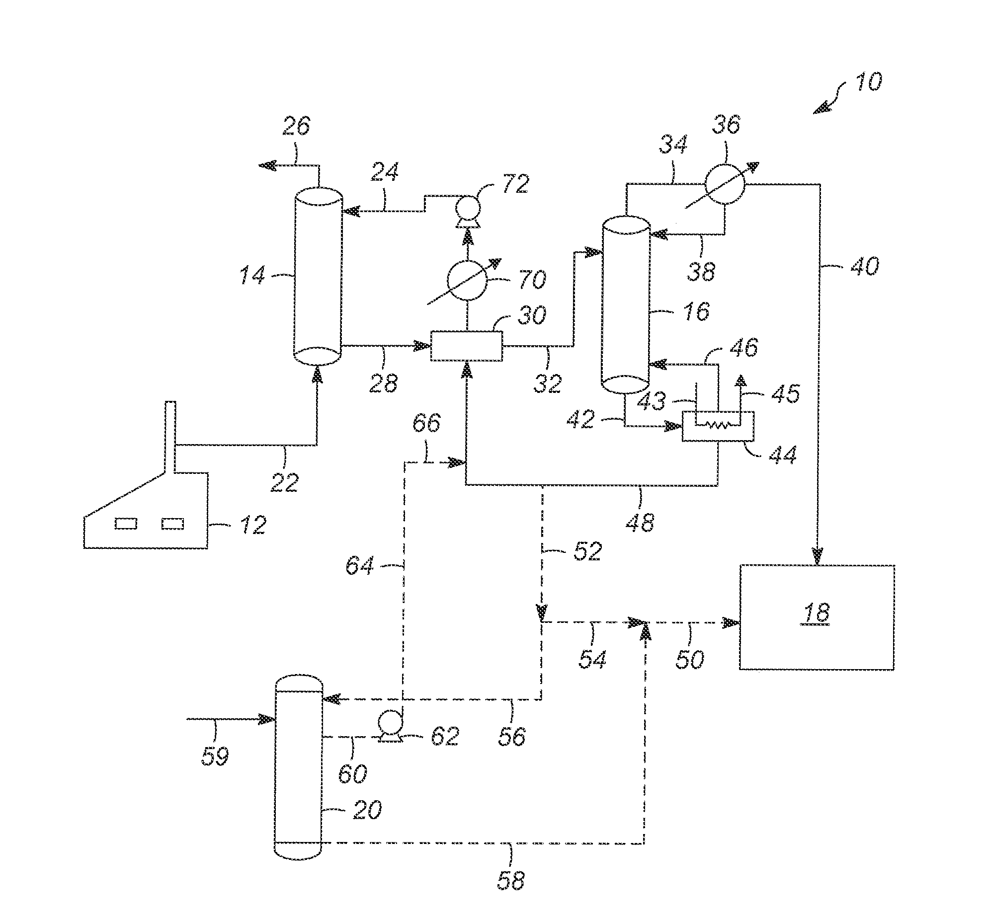 Processes and systems for discharging amine byproducts formed in an amine-based solvent