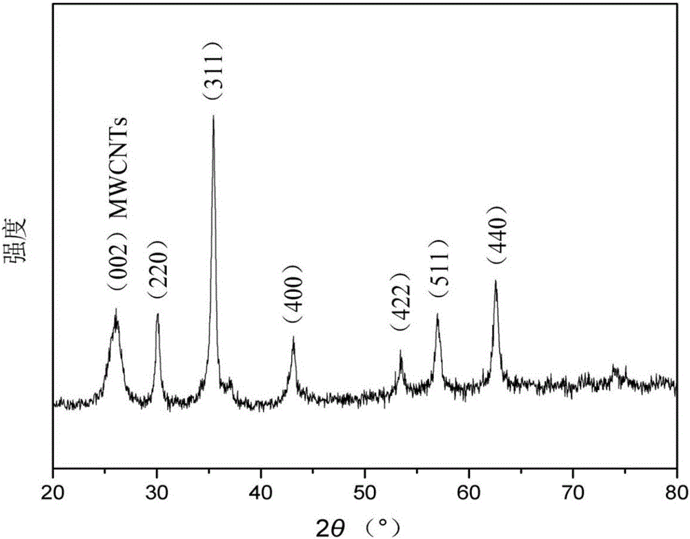 Preparation method of magnetic carbon nanotubes with low Curie temperature