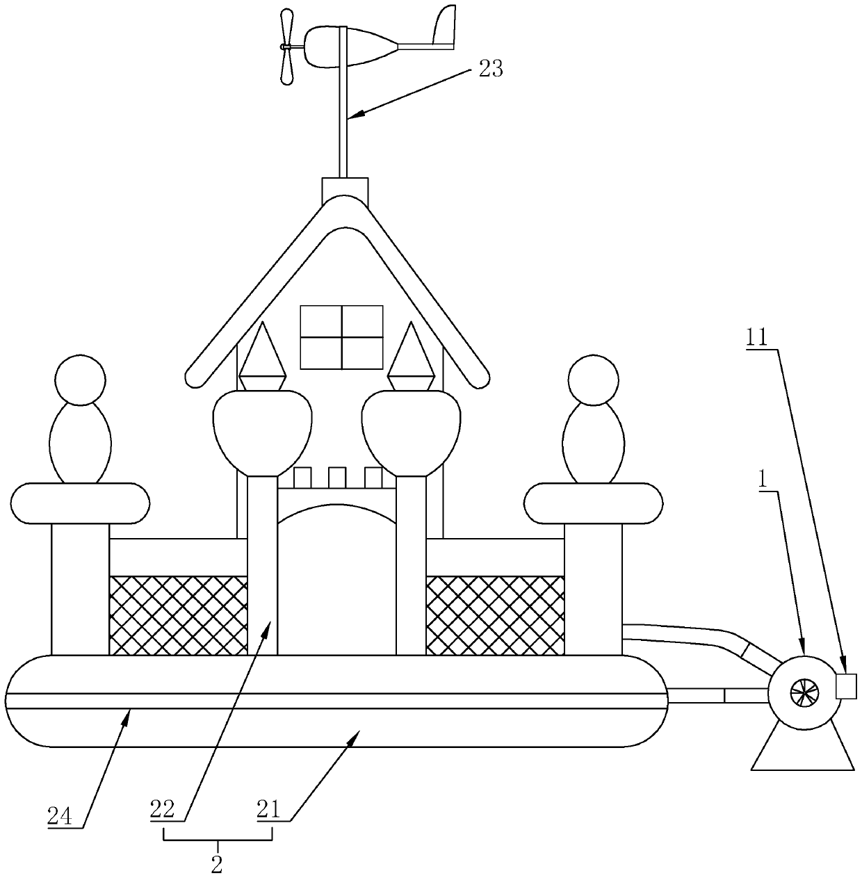 Intelligent wind-resistant inflatable castle