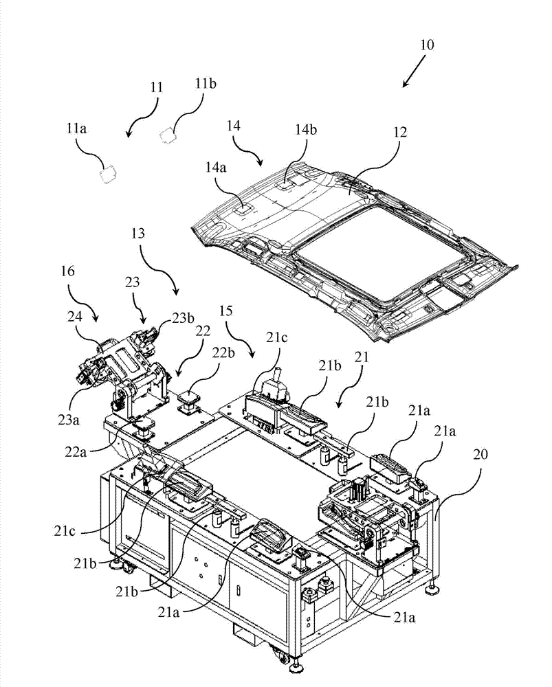 Plastic piece mounting device, plastic piece mounting equipment and plastic piece mounting system