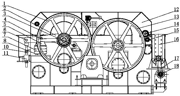 Bicircular net cage grouting machine