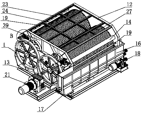 Bicircular net cage grouting machine