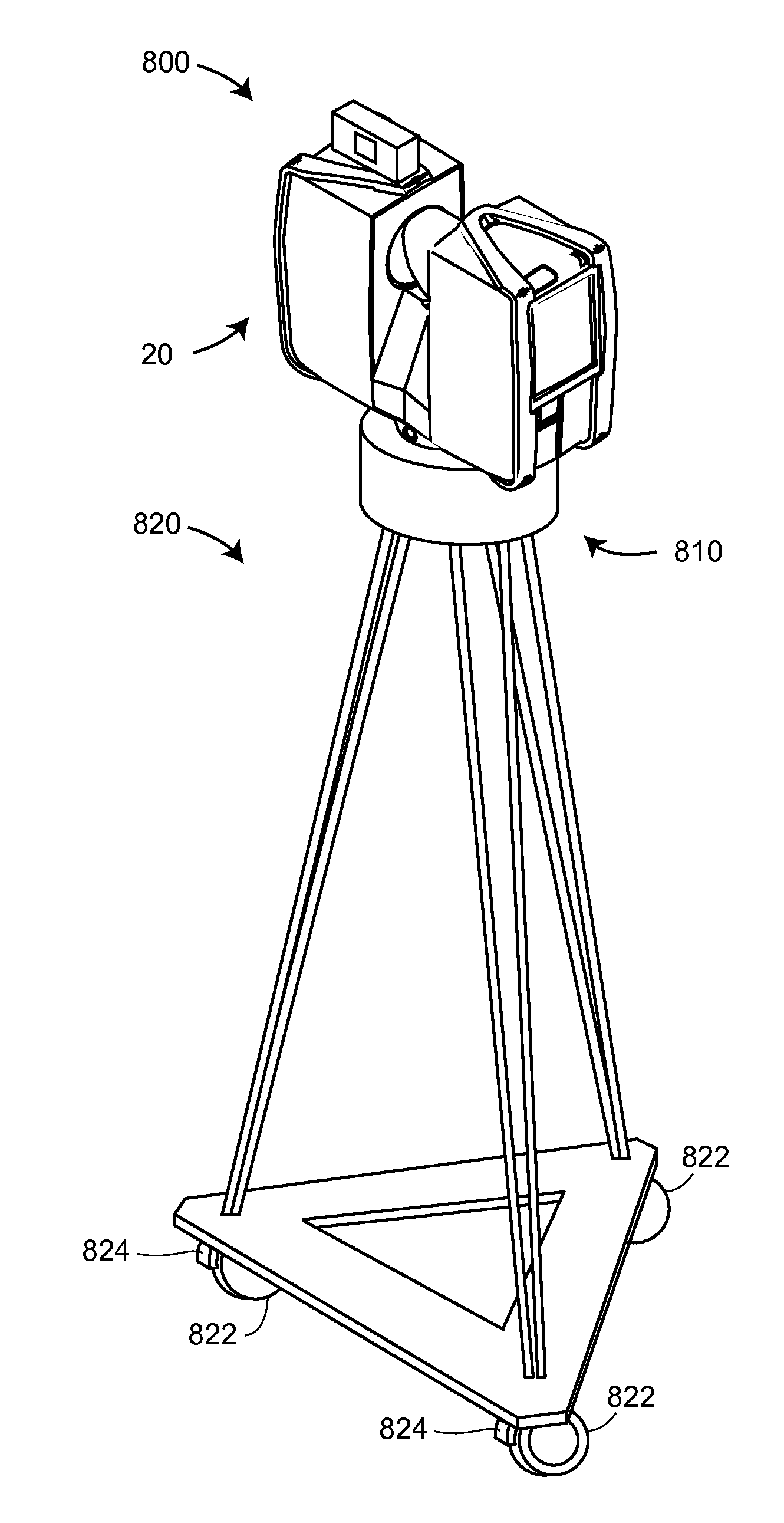 Registration calculation of three-dimensional scanner data performed between scans based on measurements by two-dimensional scanner