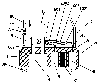 An integrated device for partial cleaning, spraying and drying of automobiles