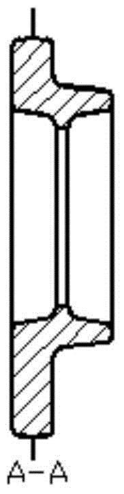 Forging method for complex thin-rib stainless steel die forging with center hole