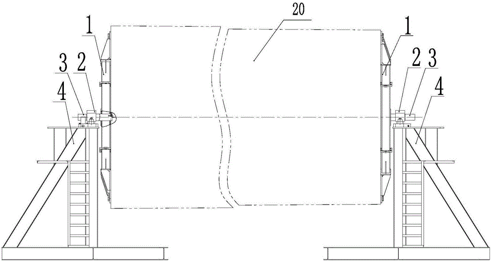 Efficient clamping positioning method and device for wind power tower