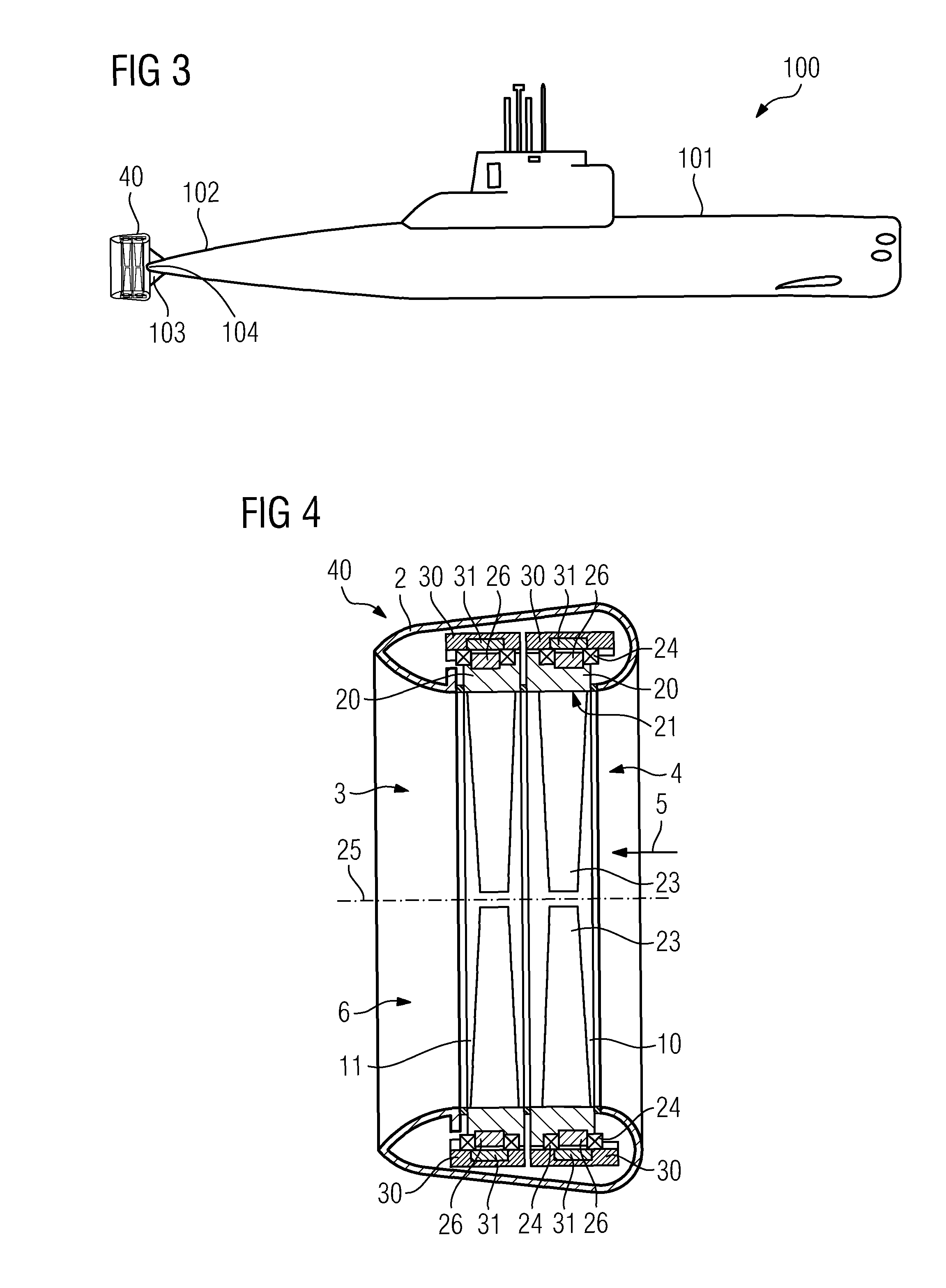 Submarine with a propulsion drive with an electric motor ring