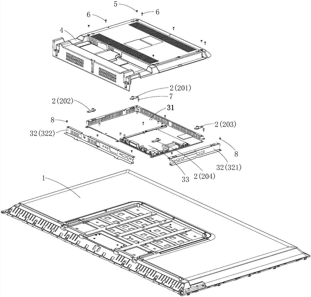 Installation structure of display device wall-mounted adapter and display device