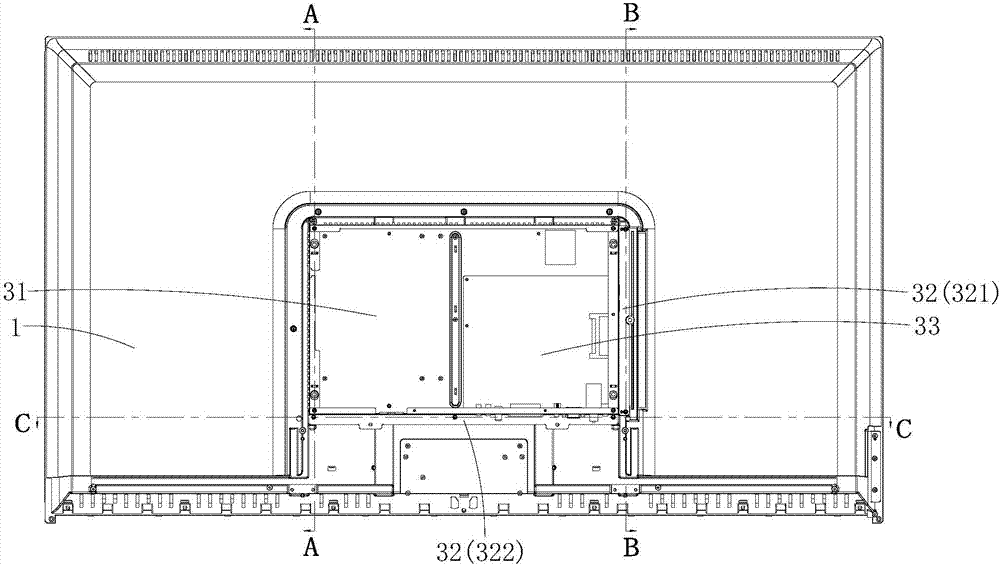 Installation structure of display device wall-mounted adapter and display device