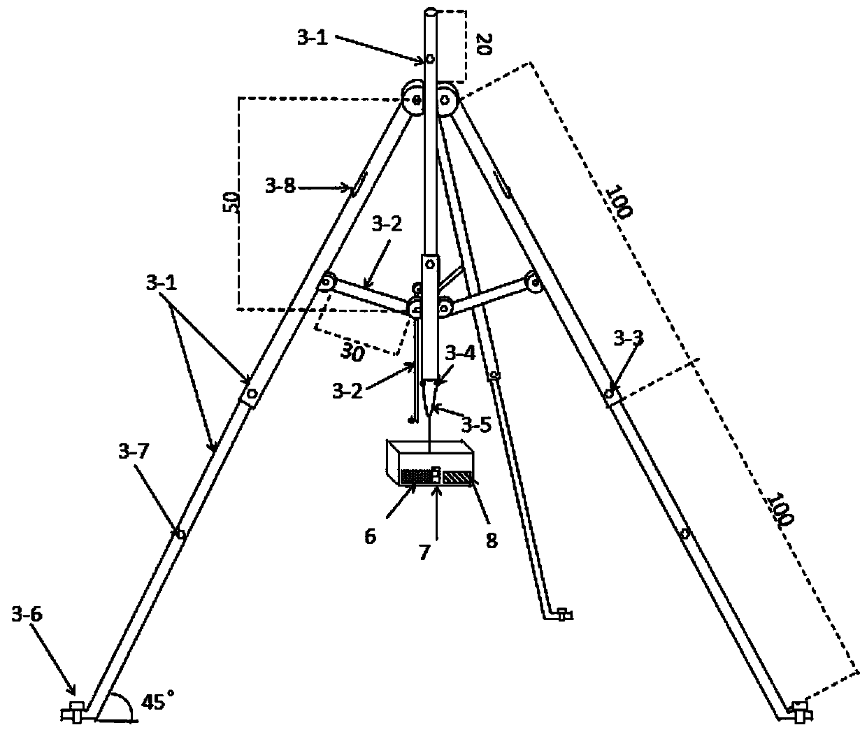 Underground water level monitoring device, and water demand forecasting and early warning method for broken root tillering of Populus euphratica forest