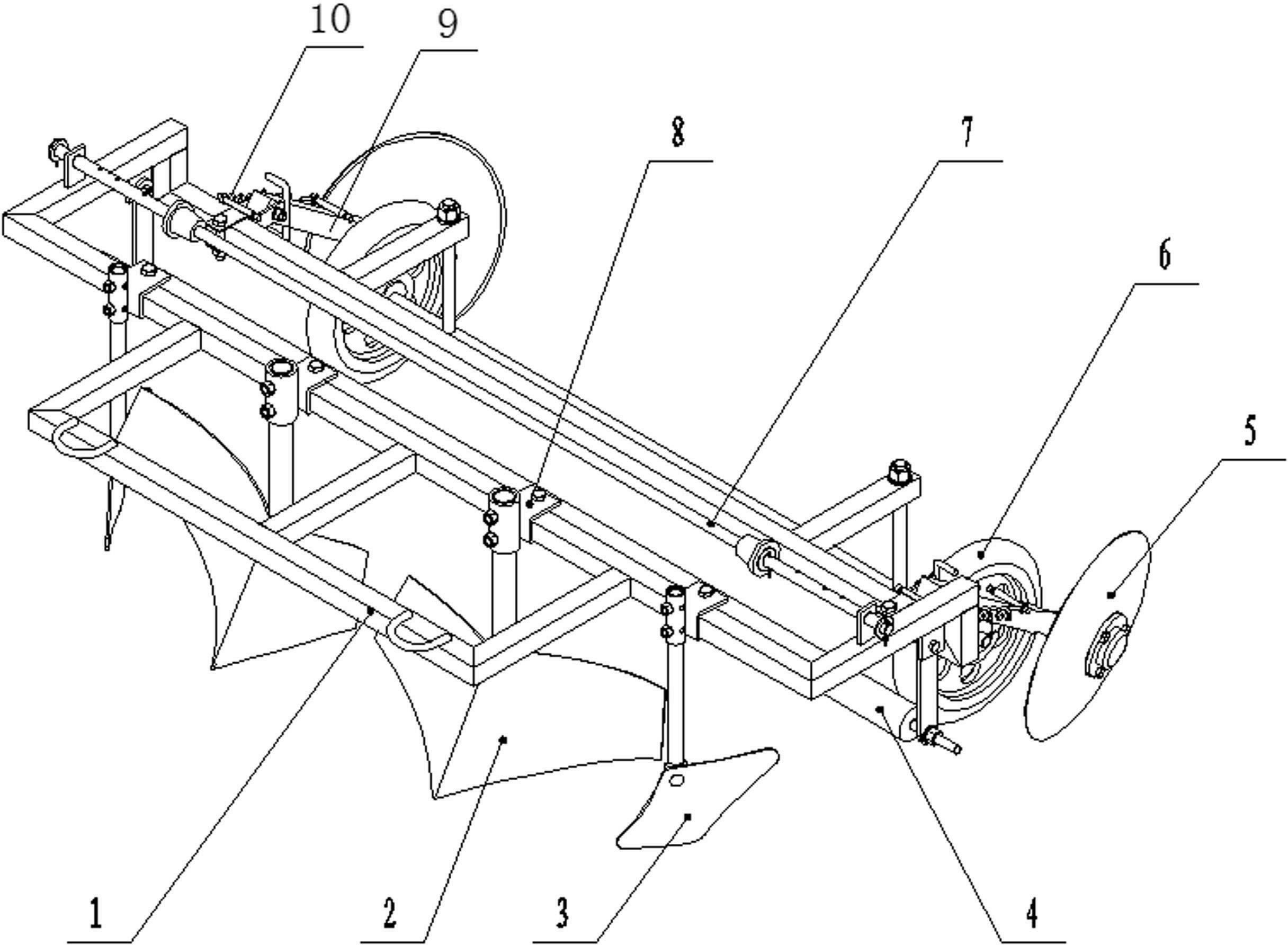 Trailed combined working machine for ridging, furrowing, paving films and covering soil on film edges