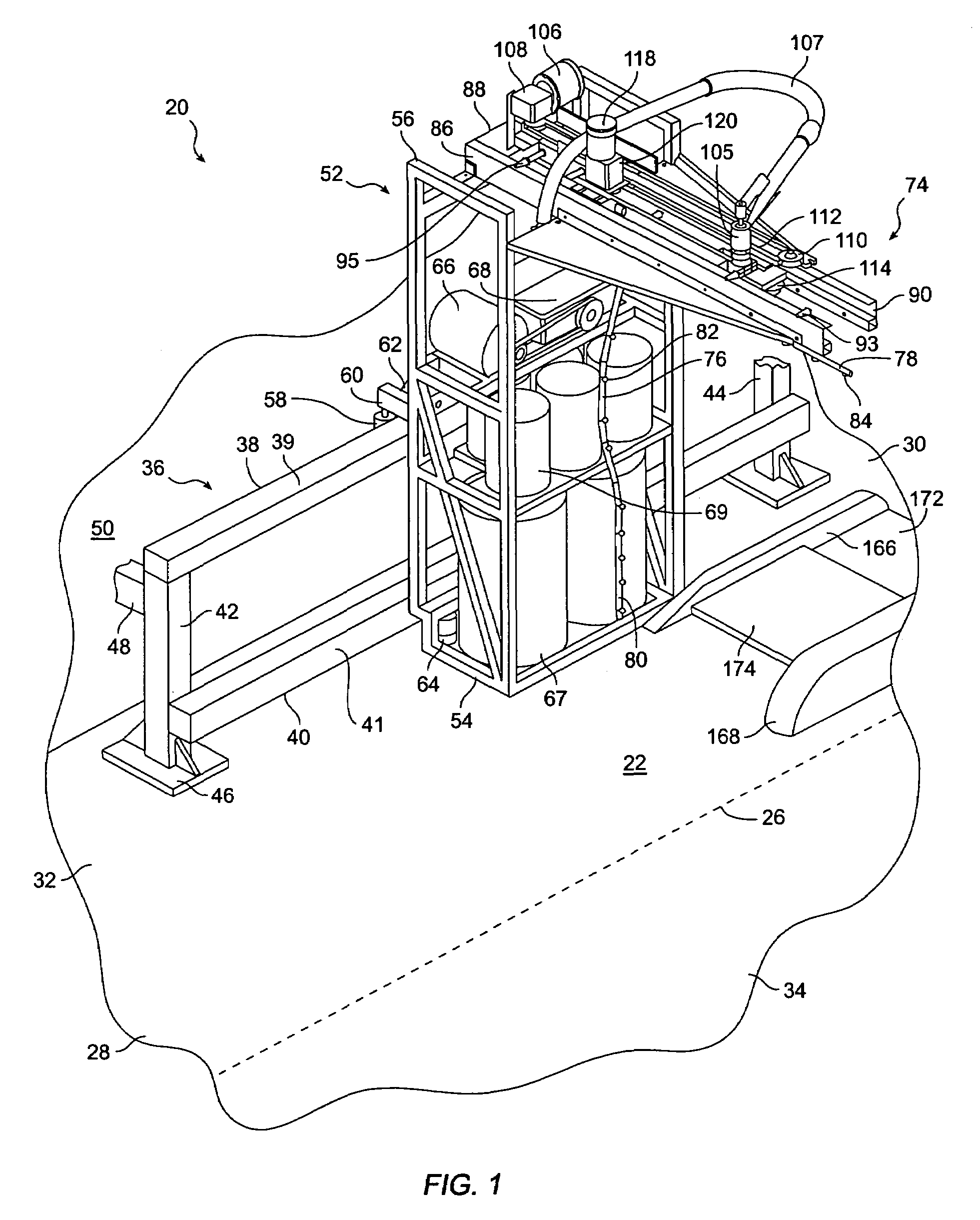 Sidetrack vehicle washer with rotating spray arm