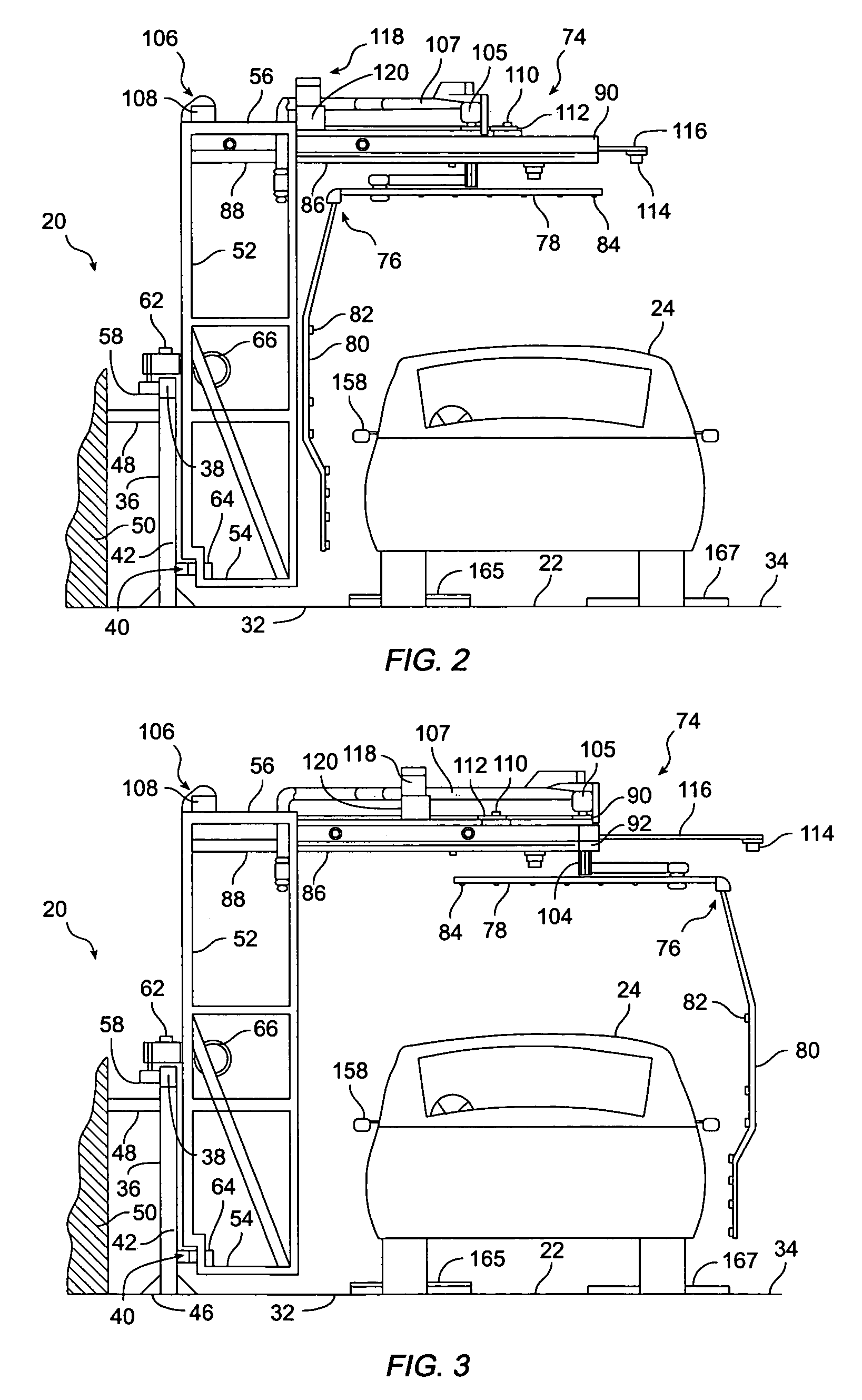 Sidetrack vehicle washer with rotating spray arm