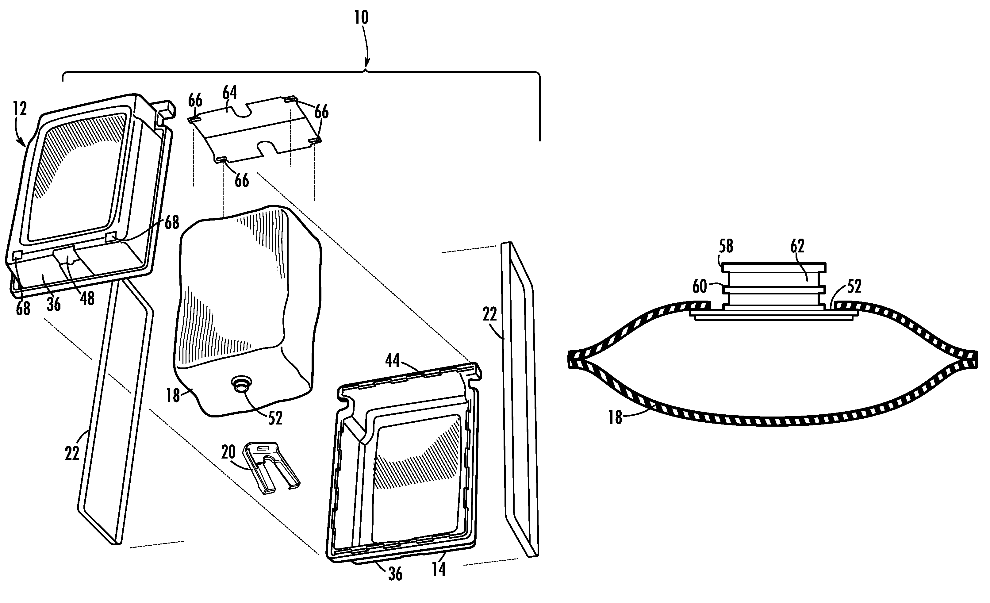 Cartridge assembly for a self-contained emergency eyewash station