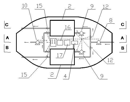 Boat type sewage treatment system based on sequencing batch reactor (SBR) process