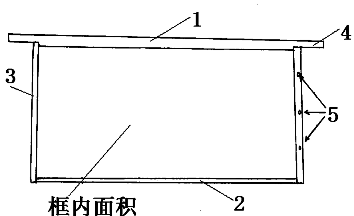 Chinese honeybee honeycomb frame, beehive thereof and breeding method