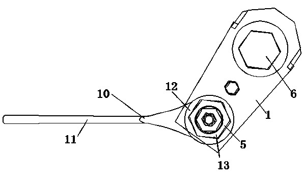 Connecting piece of fastening tool for electric steel pole flange bolt