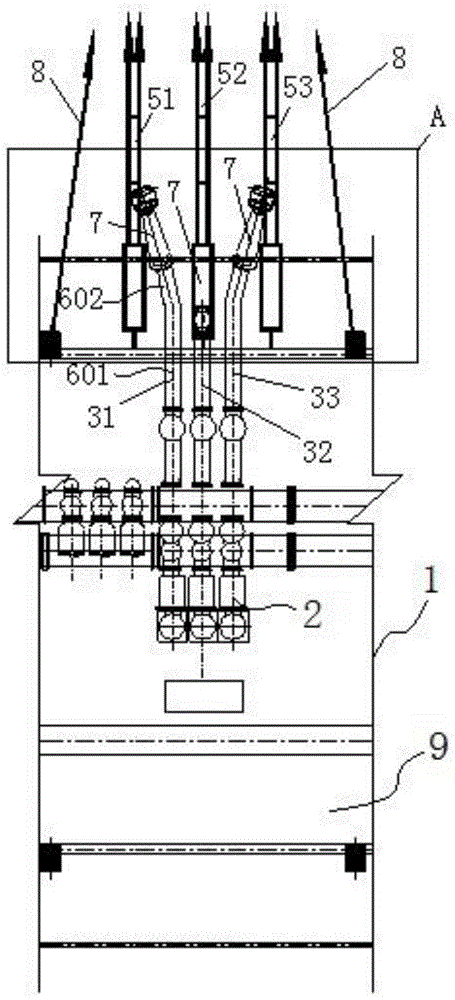 A kind of outlet structure of gis equipment