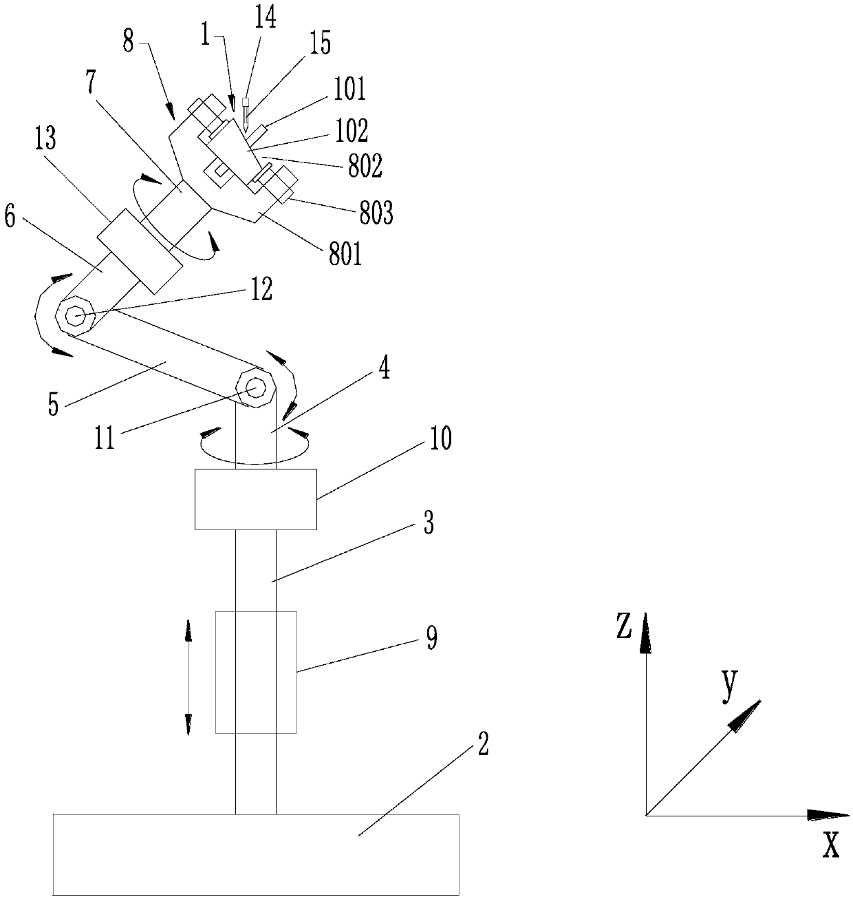 Clamping device for cavitation water jet surface strengthening treatment test