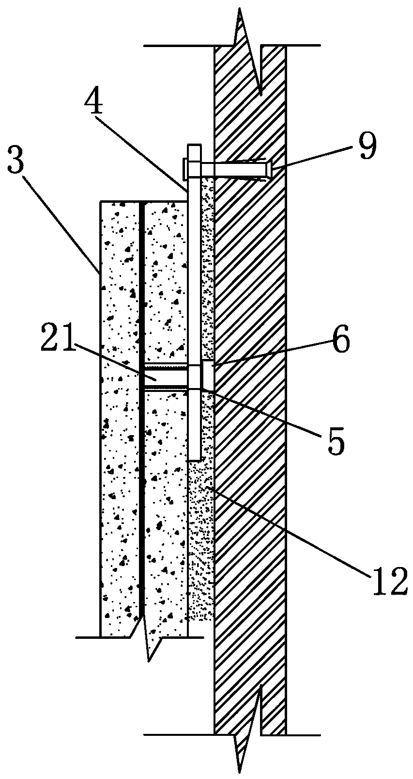 Cement-based ultrahigh-performance artificial stone slab dry hanging and wet adhering structure