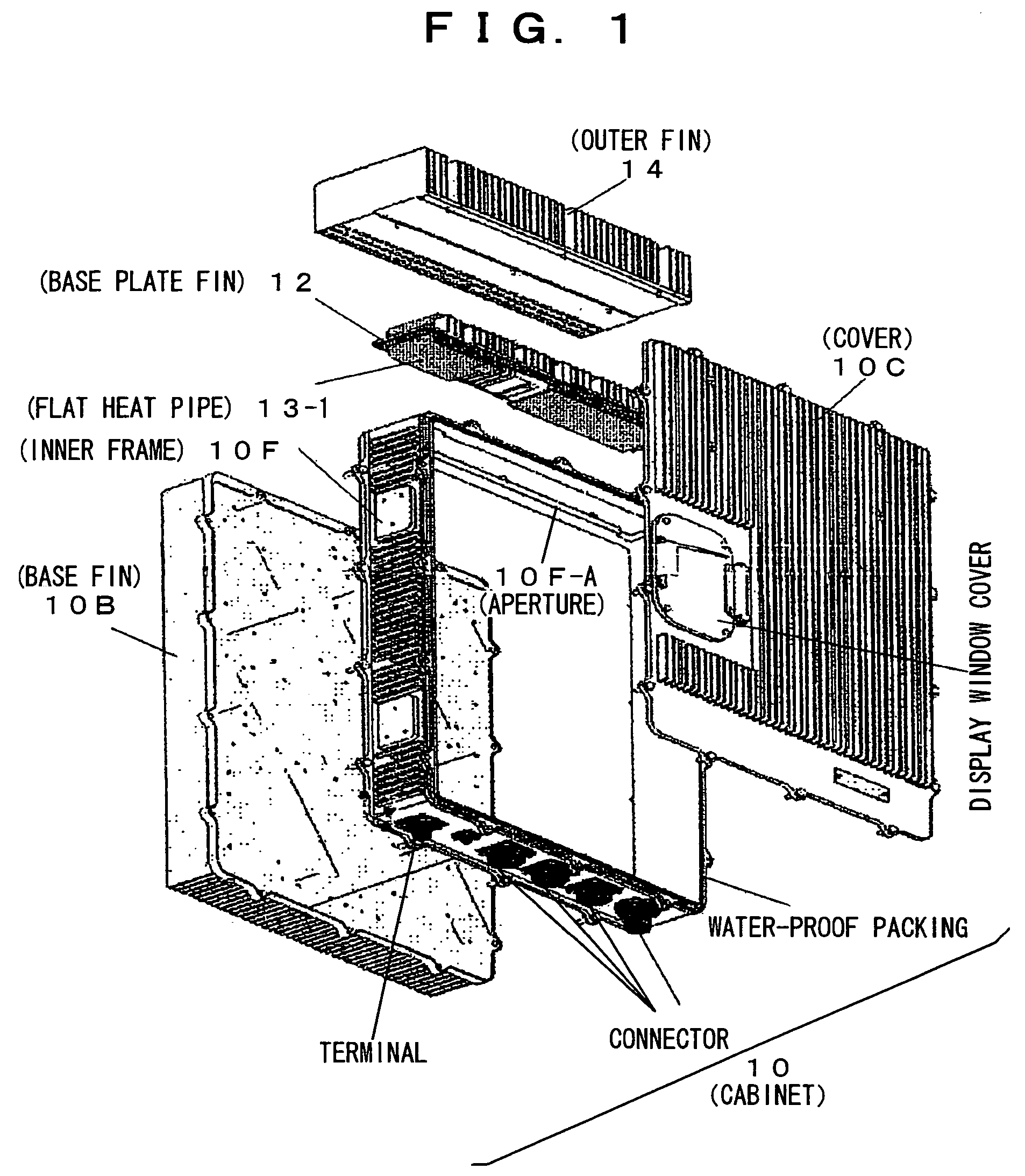 Cabinet having heat radiation function and heat radiation member