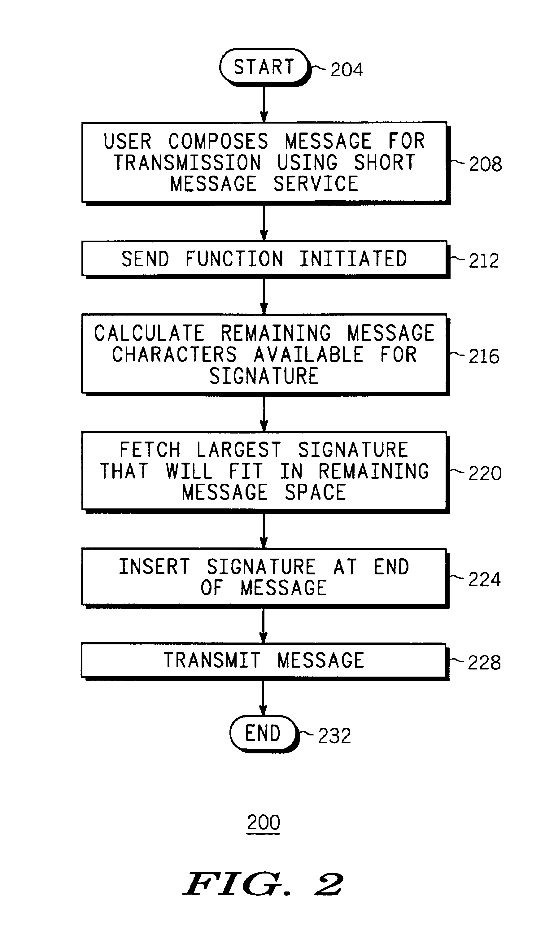 Appending signature to size limited message