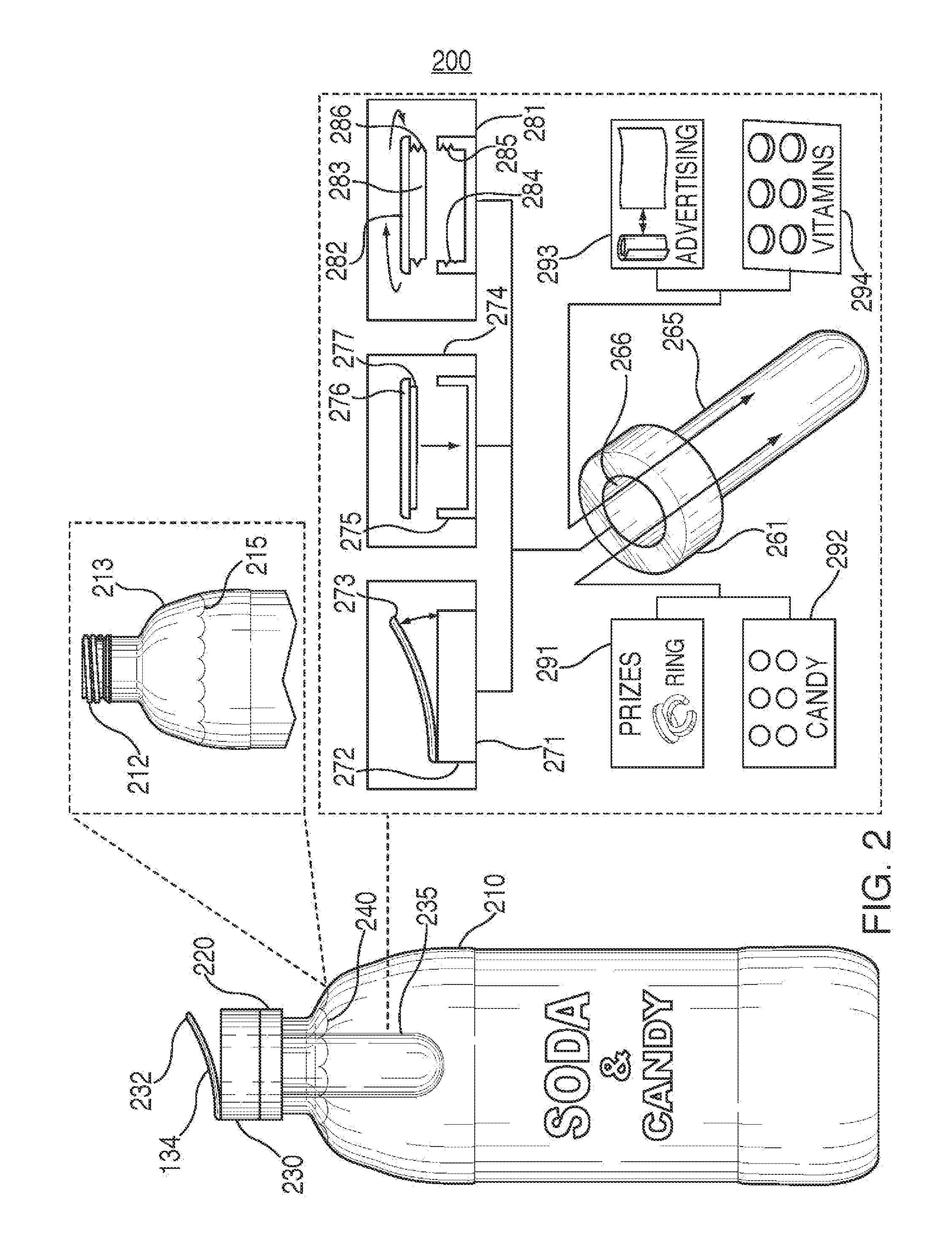 Bottles, cans, and other storage structures with secondary storage compartments such as cap containers