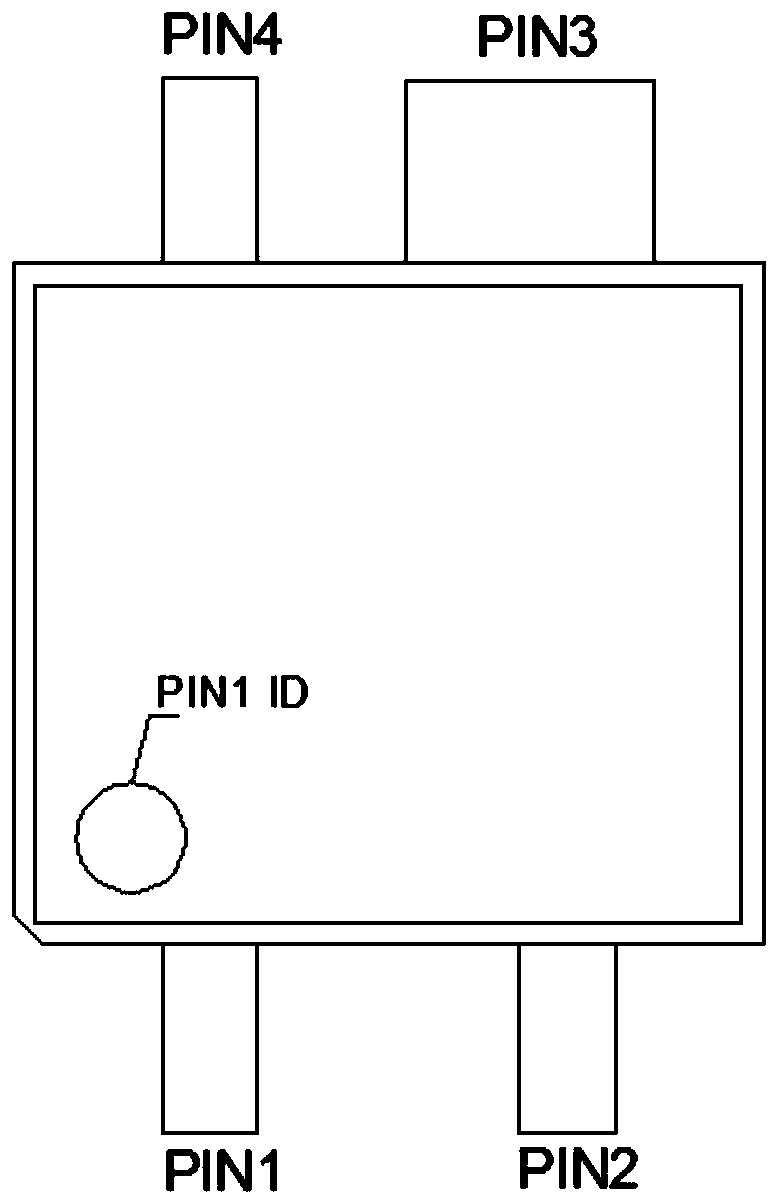 Four-pin integrated circuit packaging structure with heat dissipation