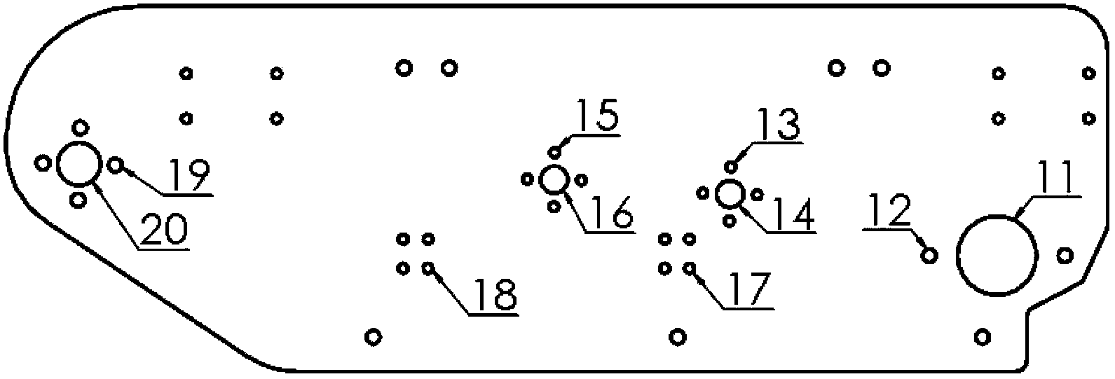 Plate type frame suitable for small-sized tracked robot