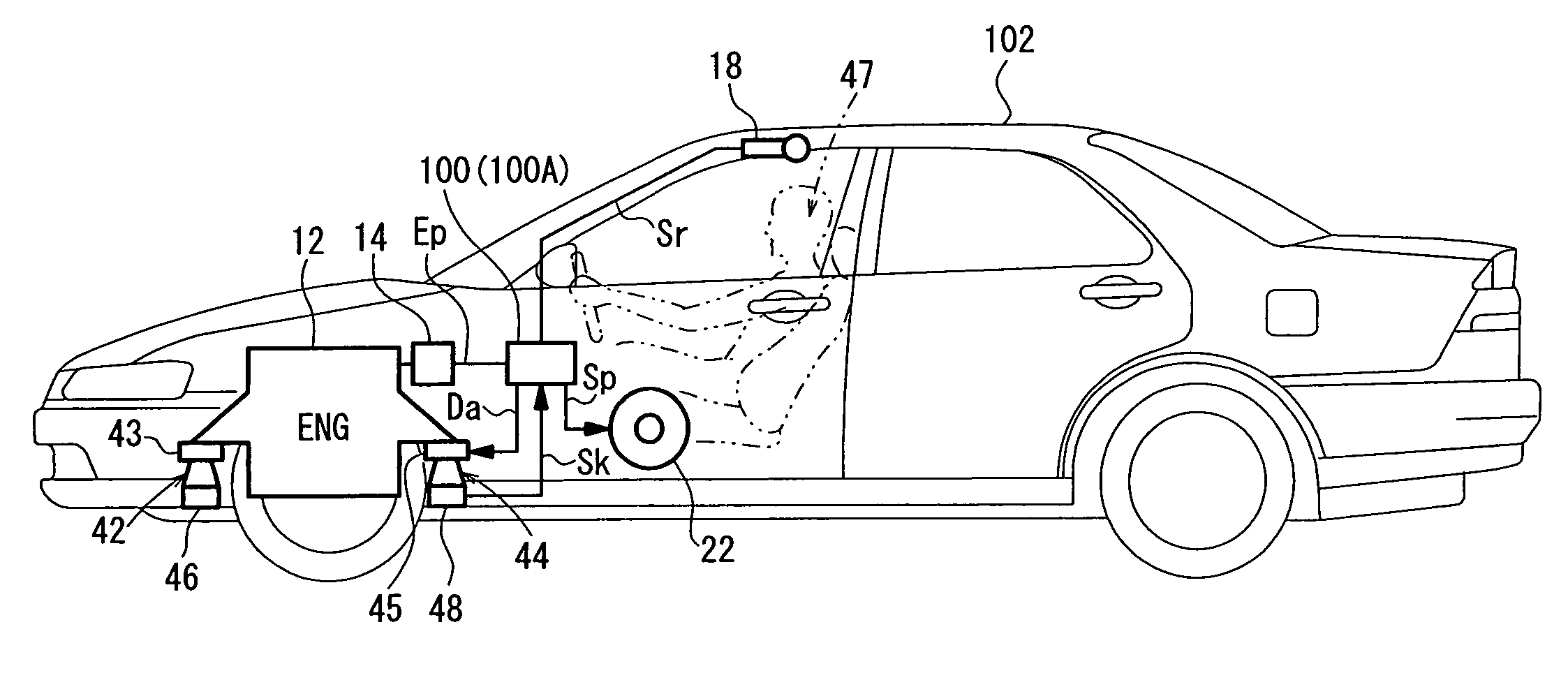 Vehicular active noise/vibration/sound control system, and vehicle incorporating such system