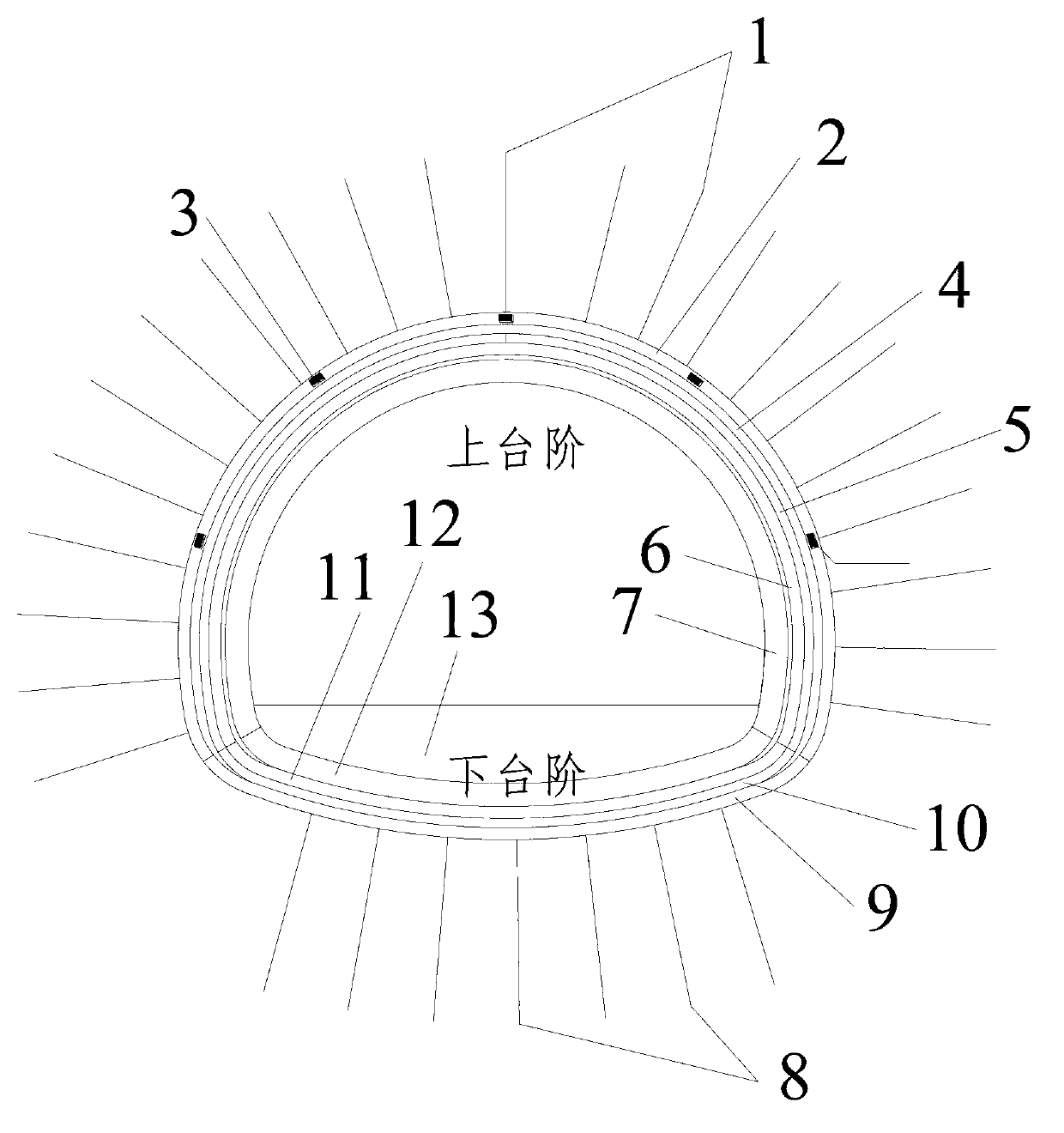 High-ground stress soft rock highway tunnel supporting method