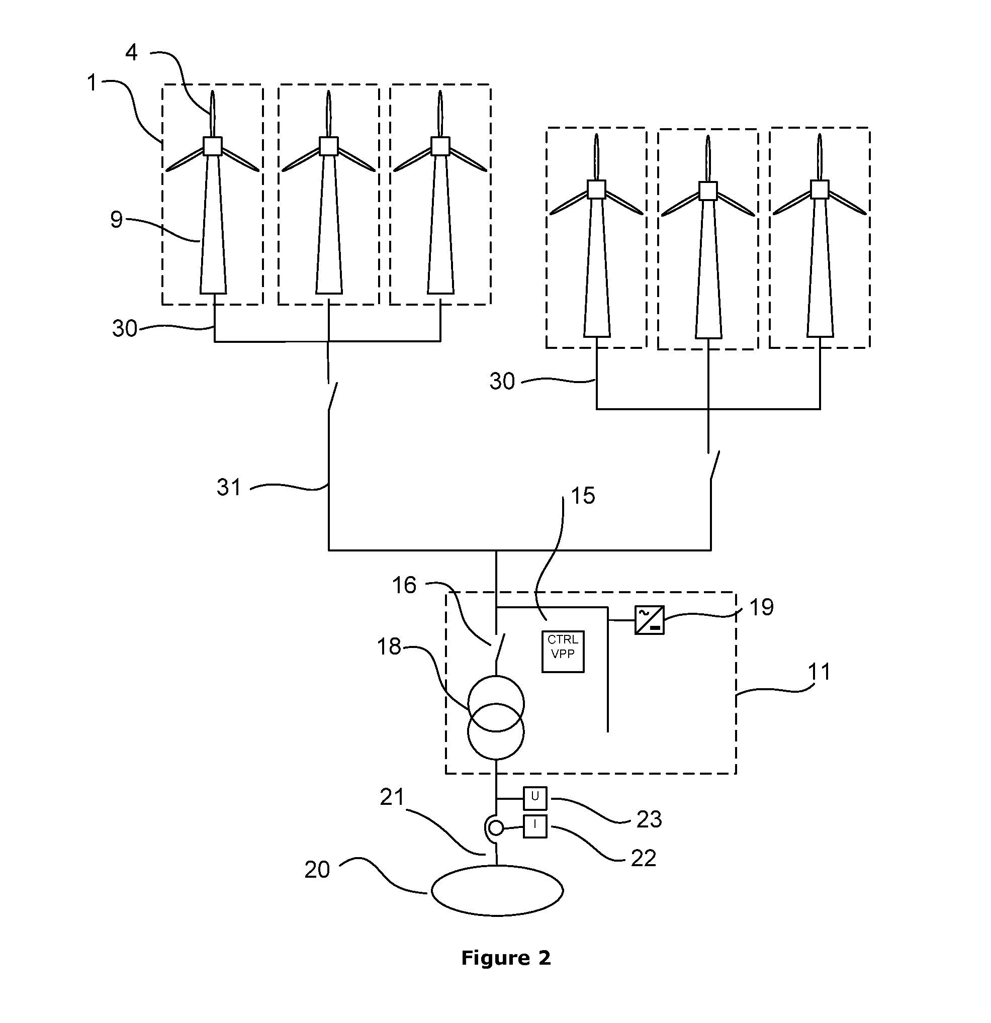 Wind power plant with optimal power output