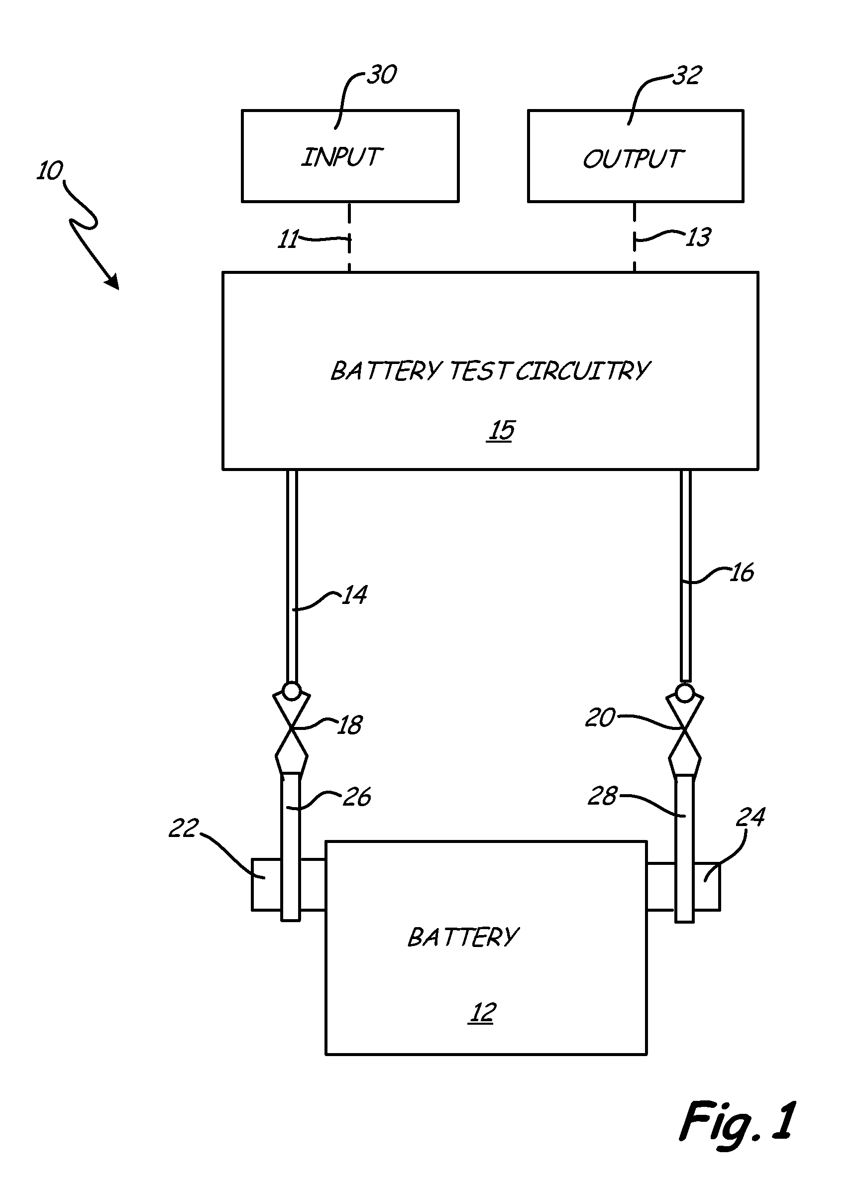 Battery tester capable of identifying faulty battery post adapters