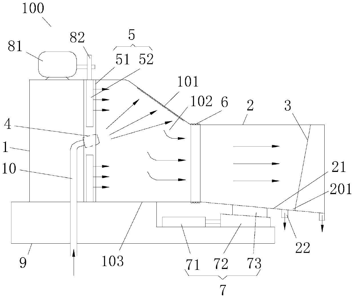 Wind blowing sewage purification device