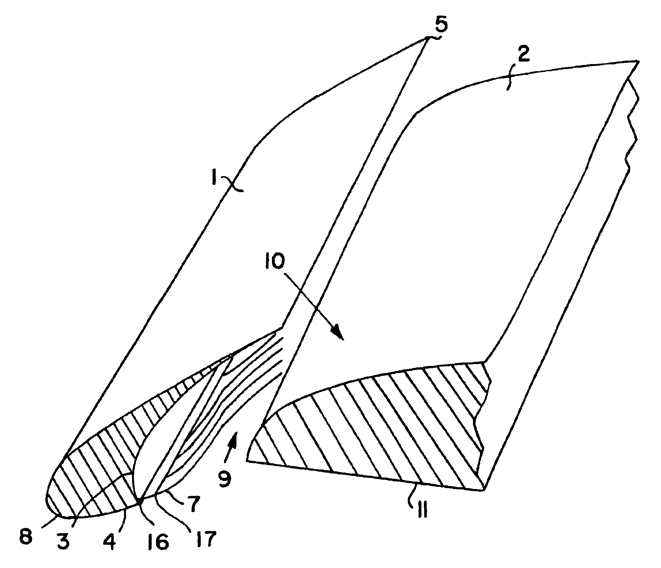 Flexible airflow separator to reduce aerodynamic noise generated by a leading edge slat of an aircraft wing