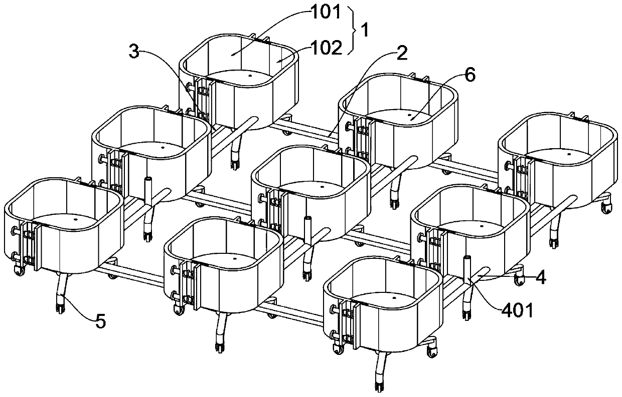 Pear seedling cultivation groove with adjustable space size