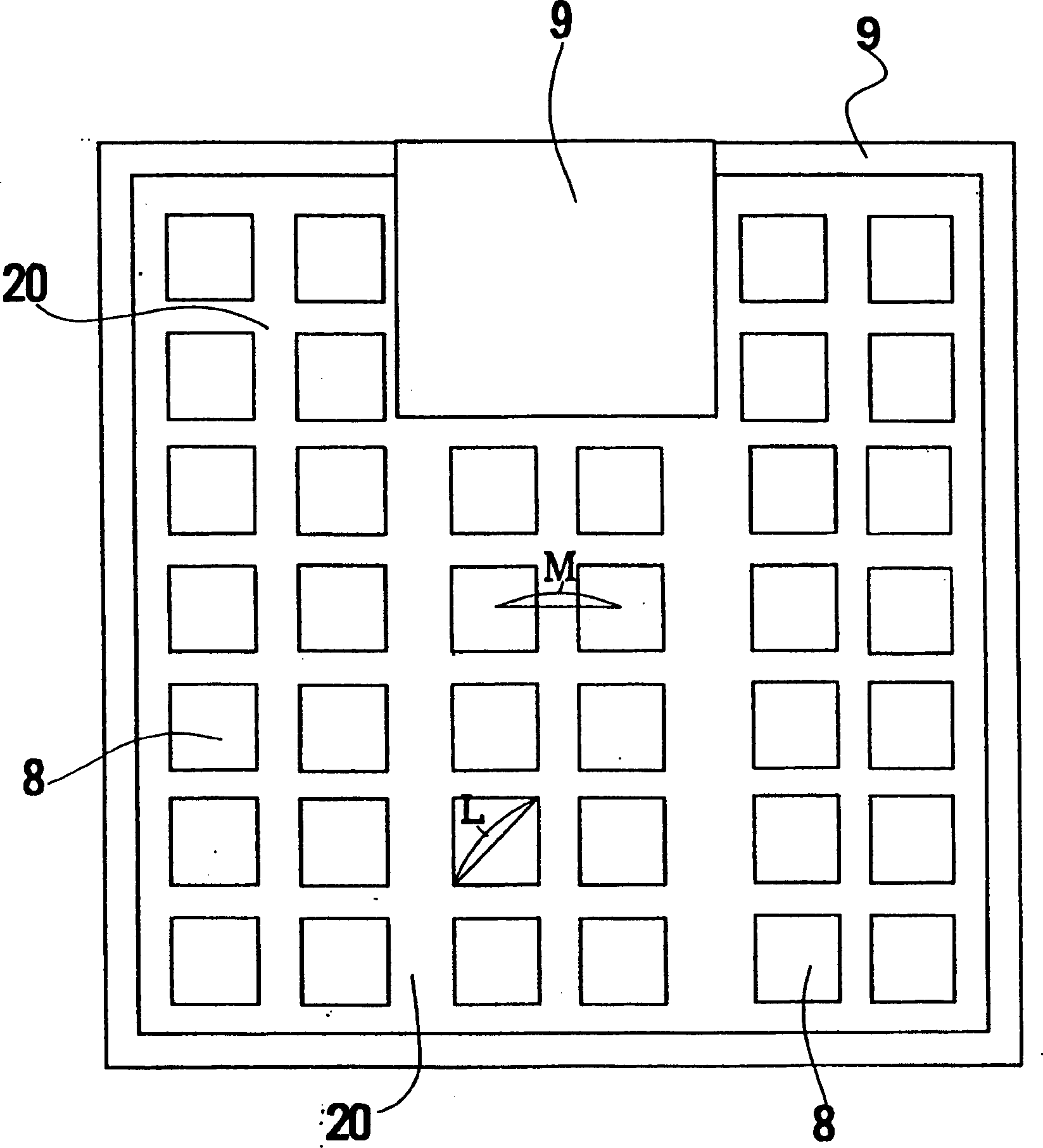 P electrode structure on light exit side of LED