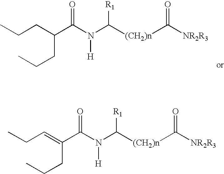 Sustained release formulation of N- (2-propylpentanoyl) glycinamide and related compounds