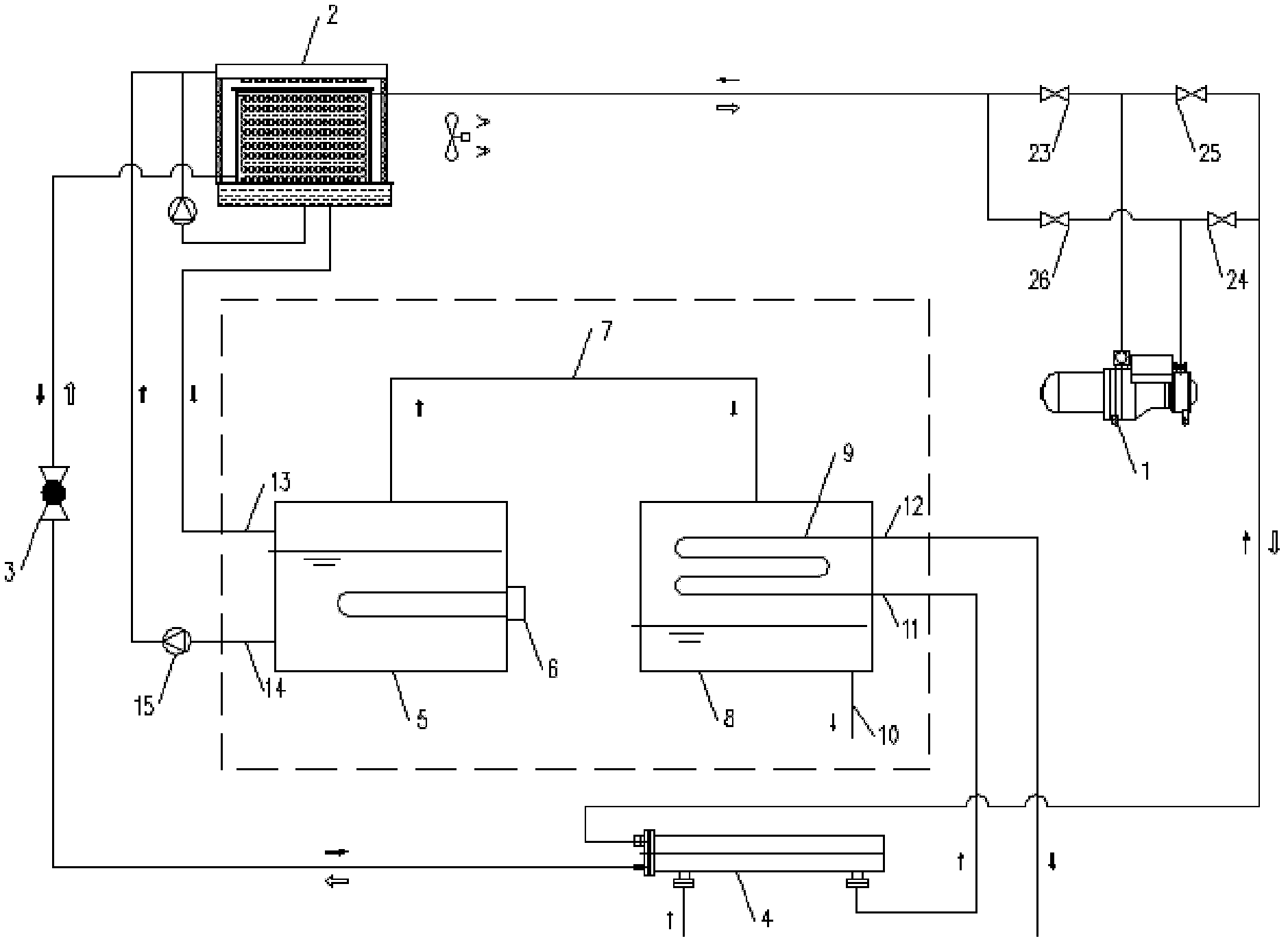 Air conditioner cold-hot water unit with antifreeze solution regenerated heat recovery device