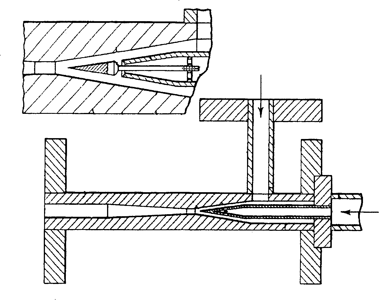 Liquid film colliding type jet reactor