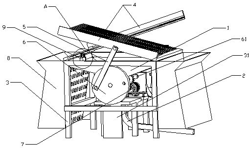 A duck shed cleaning device